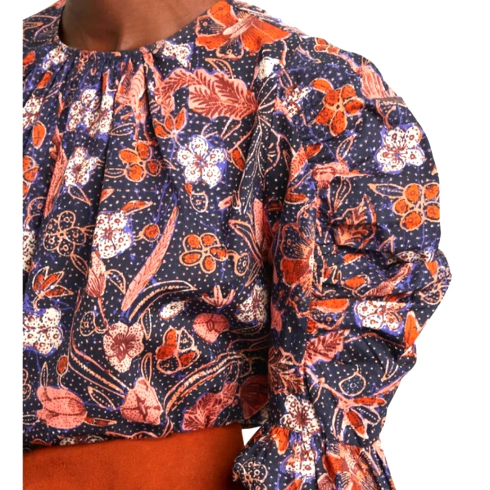ULLA JOHNSON JONI FLORAL PUFF SLEEVE BLOUSE PEASANT BOHO 4